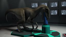 Raptor anally riding dildo
